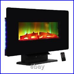 36 1500W Electric Fireplace Insert Recessed and Wall Mounted Heater with Remote