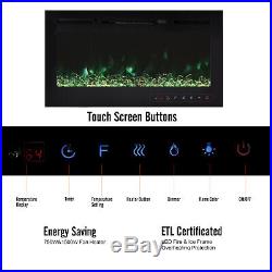 36''/40''/50'' Electric Fireplace Insert Heater Recessed Wall Mounted Remote US