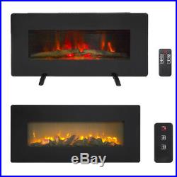 36 42 Electric Fireplace 1400W Recessed insert Wall Mount Heater Log with Remote