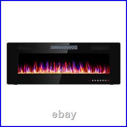 36/50 Electric Fireplace Insert Adjustable Heater Remote Control Wall Mounted