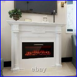 36''/50'' Electric Fireplace Insert Heater Recessed Wall Mounted Remote 1500W US