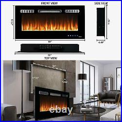 36 50 Electric Fireplace Inserts Wall Mounted & In Wall Heater Remote Control