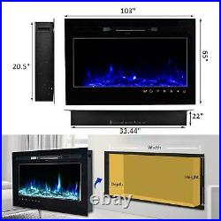 36/50 Electric Fireplace Recessed Insert OR Wall Mounted Heater Adjustable