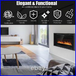 36 750W-1500W Electric Wall Mounted Fireplace Insert Timer Color Flame Remote
