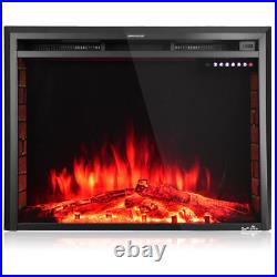 36 750W-1500W Fireplace Heater Electric Embedded Insert Timer Flame Remote
