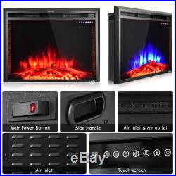 36'' 750W-1500W Fireplace Heater Electric Embedded Insert Timer Flame Remote
