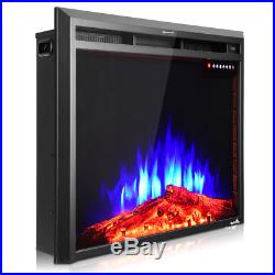 36'' 750W-1500W Fireplace Heater Electric Embedded Insert Timer Flame Remote