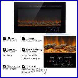 36 Electric Firebox Insert Heater, Touch Screen+Remote Control, Black, Home Decor