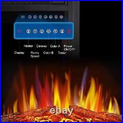 36 Electric Fireplace Insert, Adjustable Flame, Remote, Control, Timer