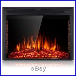 36 Electric Fireplace Insert Freestanding& Recessed Built in Fireplace LED US