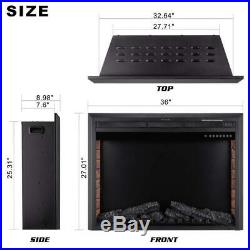 36 Electric Fireplace Insert Freestanding& Recessed Built in Fireplace LED US