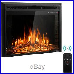 36 Electric Fireplace Insert Freestanding Stove Heater Wall-mounted Fireplace