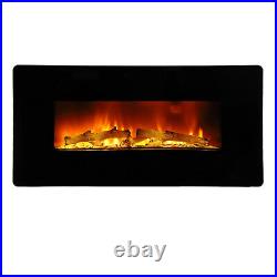 36 Electric Fireplace Insert Heater Wall Mounted with Remote Control 1400W