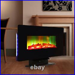 36 Electric Fireplace Insert Heater Wall Mounted with Remote Control 1400W