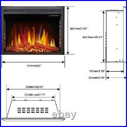 36 Electric Fireplace Insert, Recessed Electric Heater, Touch Screen, CA 91745