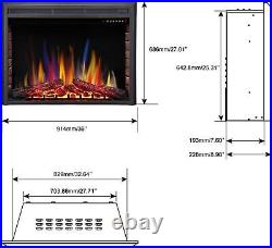 36 Electric Fireplace Insert Recessed Electric Stove Heater