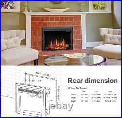 36 Electric Fireplace Insert, Recessed Electric Stove Heater, Touch Screen, Remot