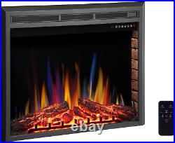 36 Electric Fireplace Insert, Recessed Electric Stove Heater, Touch Screen, Remot