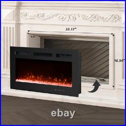 36 Electric Fireplace Insert Recessed and Wall Mounted Linear Fireplace