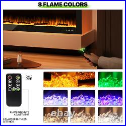 36 Electric Fireplace Insert Space Heater Adjustable Brightness Realistic Flame