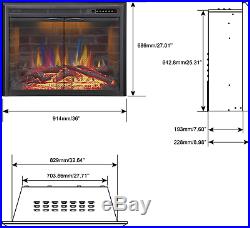 36 Electric Fireplace Insert Traditional Antiqued Build In Recessed Electric St