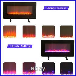 36'' Electric Fireplace Insert Wall Mounted Electric Heater Touch Screen 1500W