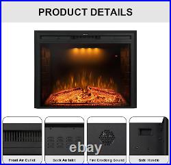 36'' Electric Fireplace Inserts, Recessed & Built in Wall Electric Fireplace Hea