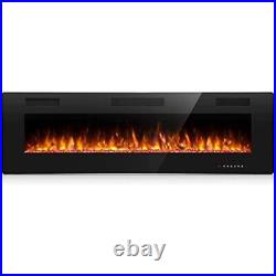 36''Electric Fireplace Recessed Wall Mounted Fireplace Heater Ultra Thin