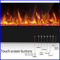 36''Electric Fireplace Recessed Wall Mounted Fireplace Heater Ultra Thin