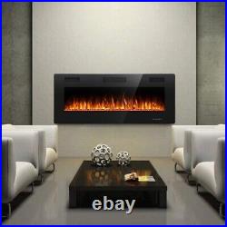 36''Electric Fireplace Recessed Wall Mounted Fireplace Heater Ultra Thin