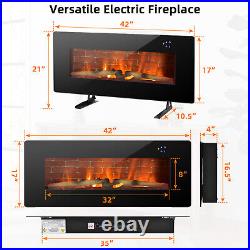 36 Electric Fireplace Wall Mounted & Freestanding Heater Remote Control 1500W