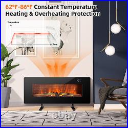 36 Electric Fireplace Wall Mounted & Freestanding Heater Remote Control 1500W