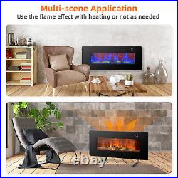 36 Electric Fireplace Wall Mounted & Freestanding Heater Remote Control 1500W