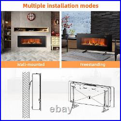 36 Electric Fireplace Wall Mounted & Freestanding Heater Remote Control 1500W