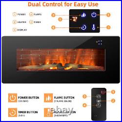 36 Electric Fireplace Wall Mounted & Freestanding Heater Remote Control 1500W