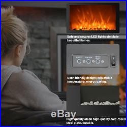 36 Embedded Electric Fireplace Insert Heater Remote Pebble Fuel Log Fire Flame