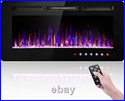 36 Inch Electric Fireplace Insert And Wall Mounted Fireplace Heater Log Set & Cr