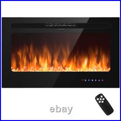 36 Inch Electric Fireplace Insert Wall Mounted with Timer