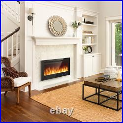 36 Inch Electric Fireplace Insert Wall Mounted with Timer