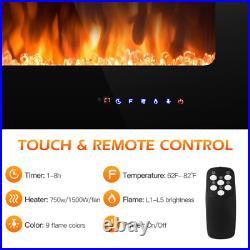 36 Inch Electric Fireplace Insert Wall Mounted with Timer