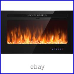 36 Inch Electric Fireplace Insert Wall Mounted with Timer