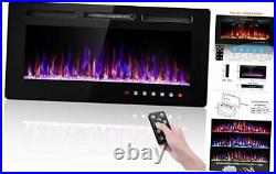 36 Inch Electric Fireplace Insert and Wall Mounted, Fireplace Heater, Log 36