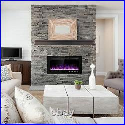 36 Inch Electric Fireplace Insert and Wall Mounted, Fireplace Heater, Log 36