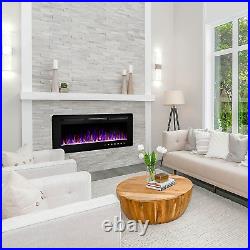 36 Inch Electric Fireplace Insert and Wall Mounted, Fireplace Heater, Log Set &