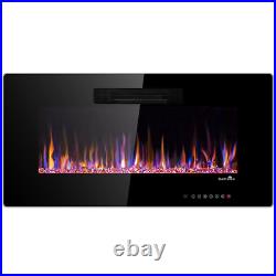 36 Inch Recessed And Wall Mounted Electric Fireplace Insert With Realistic Flame