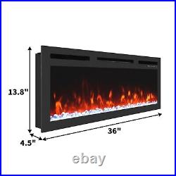 36 Inch Recessed Electric Fireplace1500W Fireplace Heater and Linear Fireplace