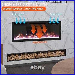 36 Inch Recessed Electric Fireplace1500W Fireplace Heater and Linear Fireplace