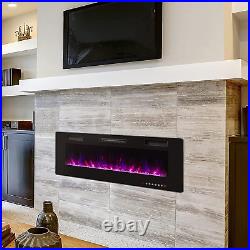36 Inch Ultra-Thin Silence Linear Electric Fireplace Inserts, Recessed Wall Moun