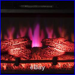 36 Insert Freestanding Electric Fireplace 3D Flames Firebox with Logs Heater