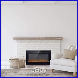 36 Recessed Mounted Electric Fireplace Insert With Touch Screen Control Panel R